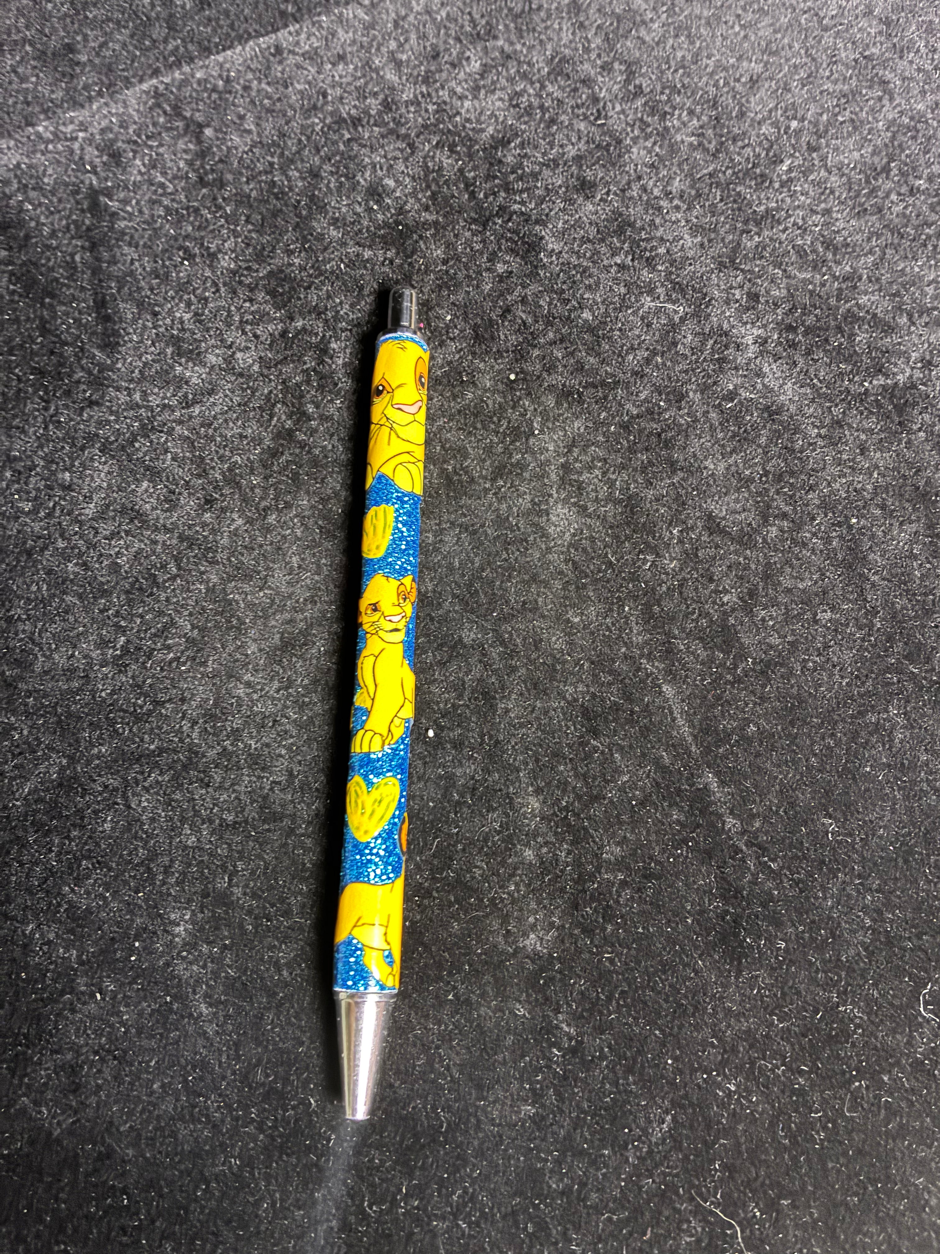 Stylo pailletée roi lion LES MERVEILLES DE SONIA