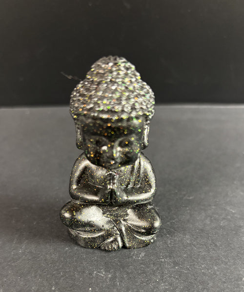 bouddha noir paillettes rouge LES MERVEILLES DE SONIA